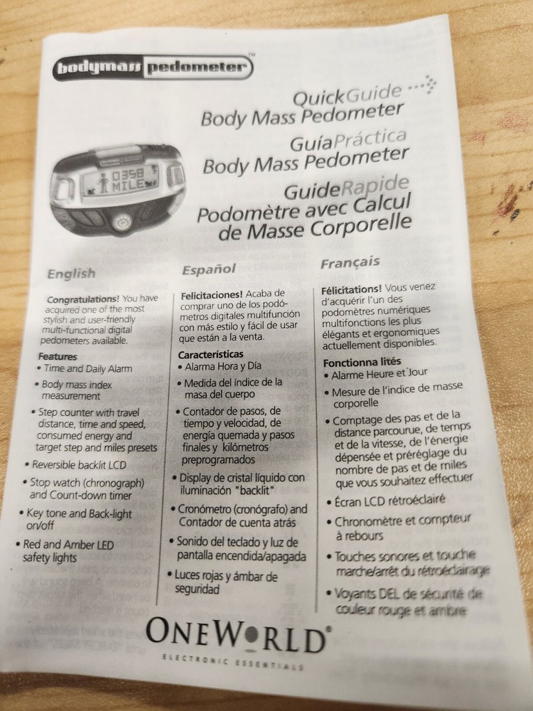 One world body mass pedometer