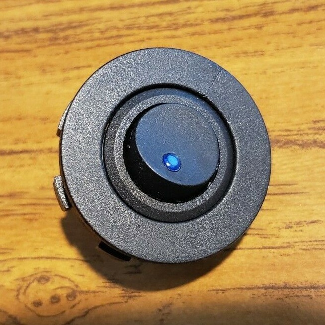 DC 12V Round Panel Rocker Toggle Switch Socket Blue LED Plug & with Housing 20A