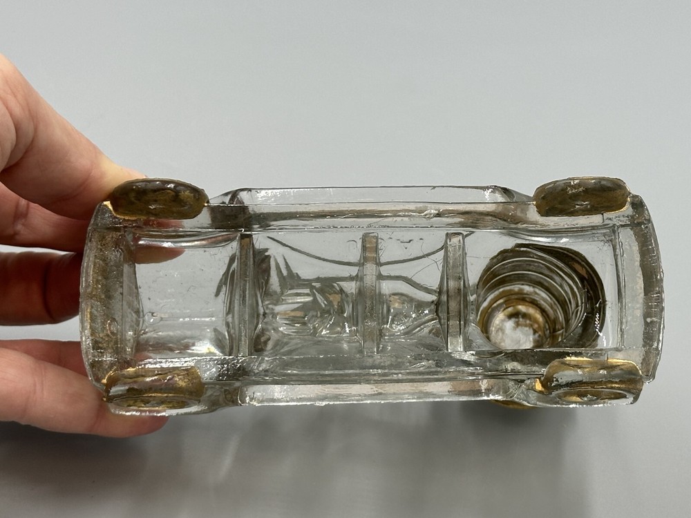 1920s FIRE ENGINE Large Boiler #2 GLASS CANDY CONTAINER Antique A&E 222