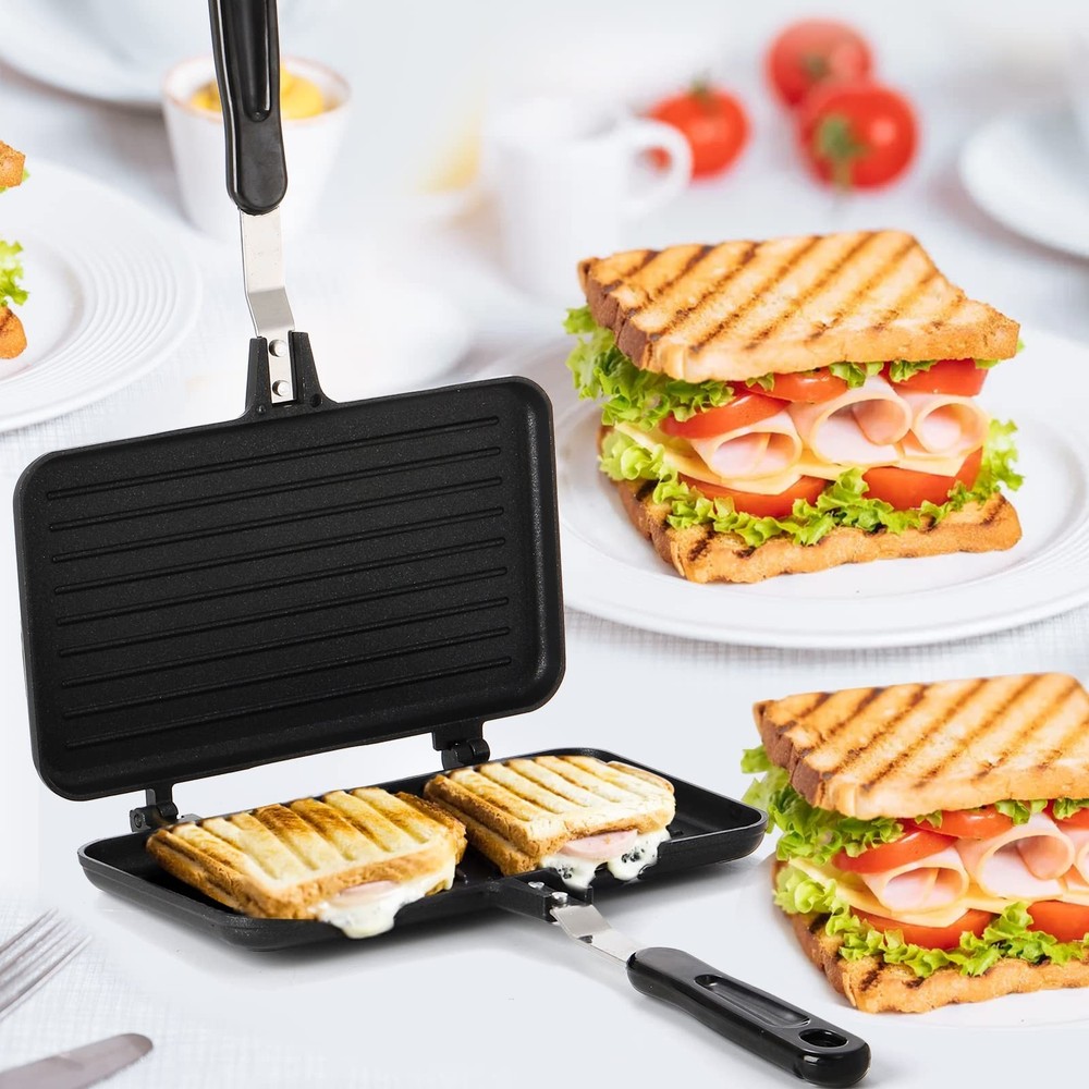 SOUJOY Sandwich Maker, Non-stick Grill Panini Maker Pan with Handle, Stovetop...
