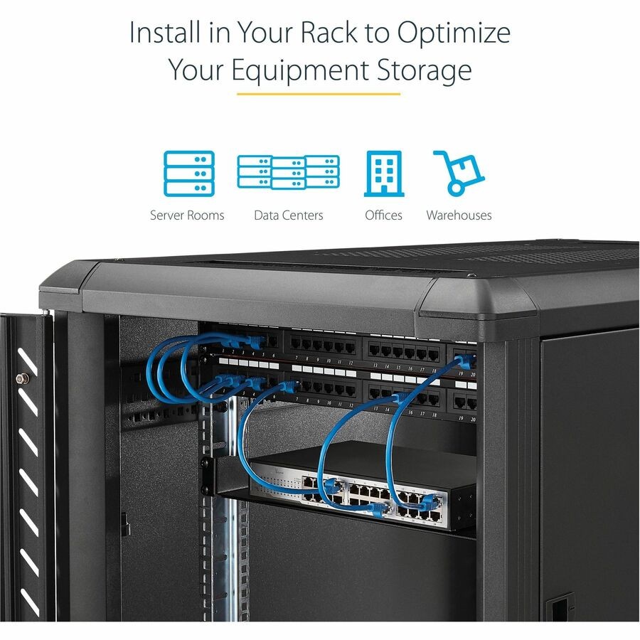 StarTech StarTech Black Standard Universal Server Rack Cabinet Shelf (CABSHELF)