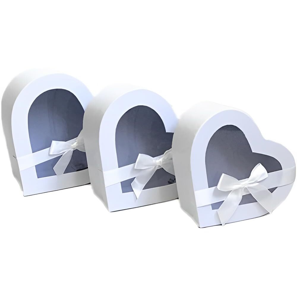 Heart Shaped Boxes for Flowers Packaging with Transparent Window Lids Luxury ...