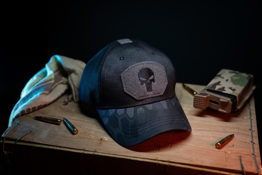 Punisher Tactical Cap With Loop Surface Hook Backed Morale Patches Operator Cap