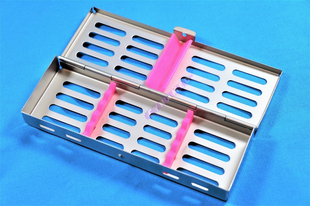 STERILIZATION CASSETTE WITH REMOVABLE SILICONE INSERTS 2PCS HOLDS 5 INSTRUMENTS