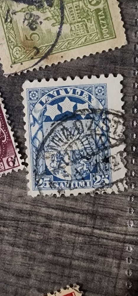Latvija Foreign 25c Blue Stamp Used - #A996