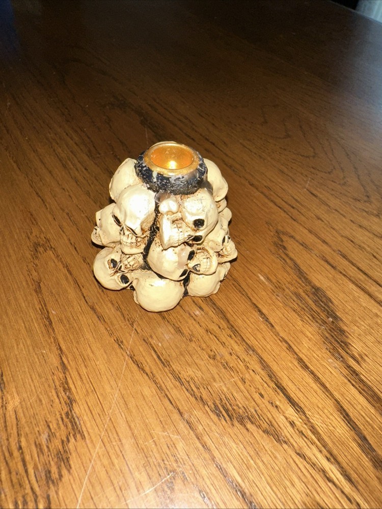 Stacked Skulls Skeleton Heads Incense Burner