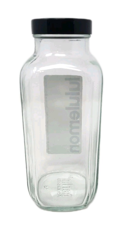 Lululemon Glass Container With Screw Top 6 3/4" H