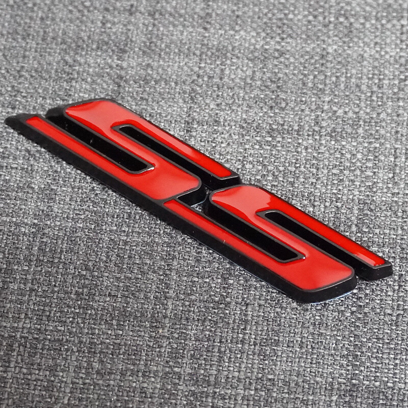 For SS Badge Fender Trunk Emblem Decal Red -3Pc