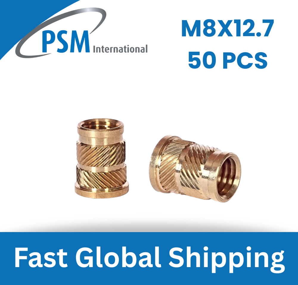 M8 X 12.7 SONIC-LOK HEADED BRASS INSERT FOR PLASTIC PSM05765