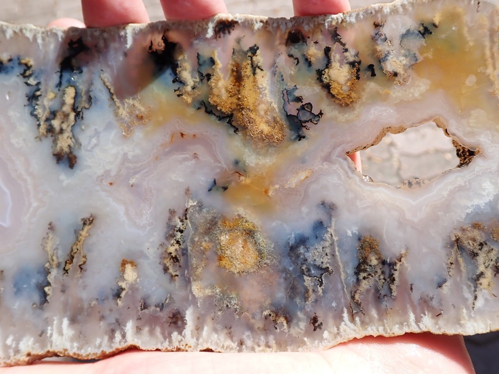 GRAVEYARD POINT PLUME AGATE BODACIOUS SLAB 367.5g 10x4"