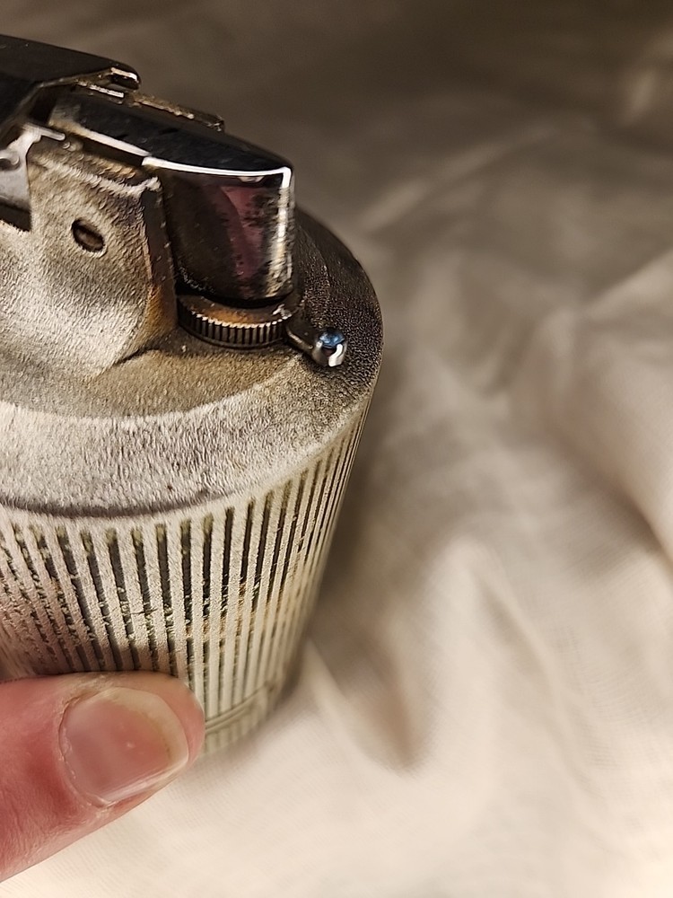 Vtg Ronson Varaflame Saturn Table Lighter Untested Blue Rhinestone