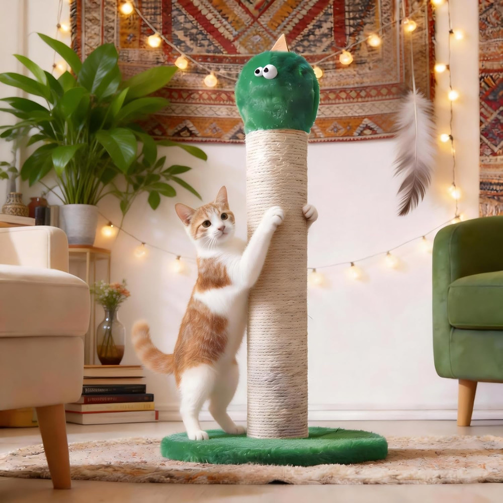 Cat Scratching Post 22'', Scratching Post with Extra Wide 12" Heavy Duty Base fo