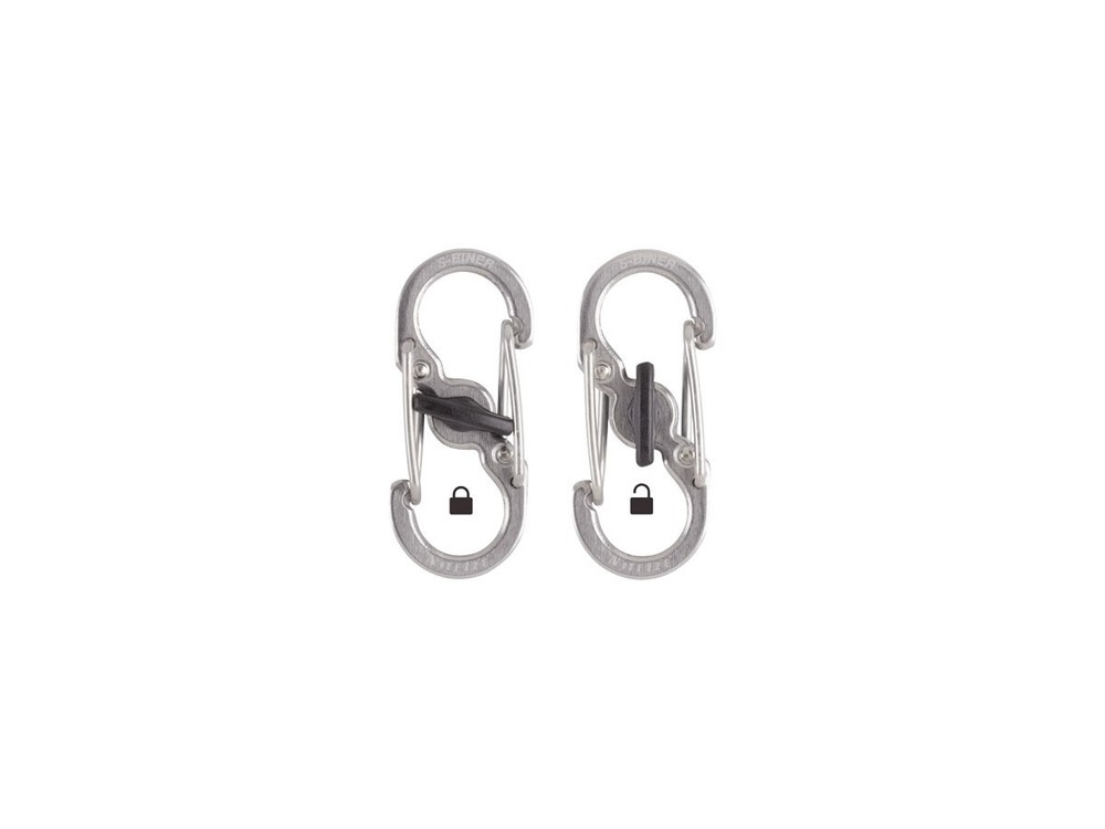 Niteize S-BINER MICROLOCK 2PC SS Stainless LSBM-11-2R3
