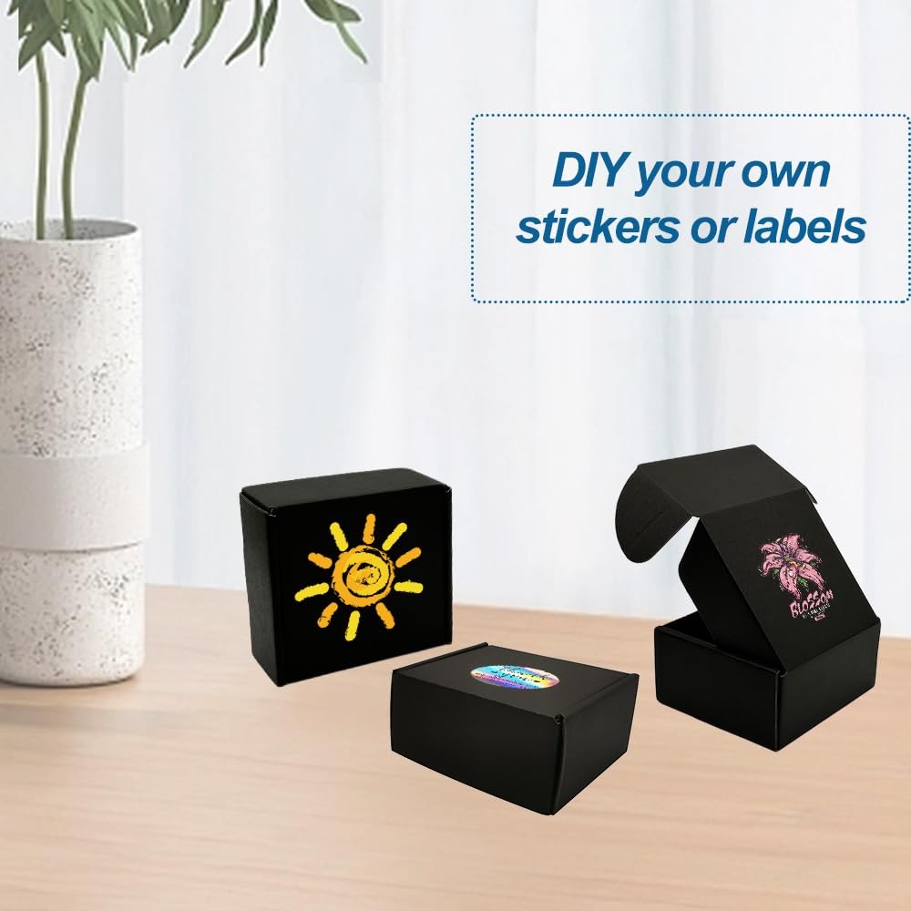 ROTCH 50 Pack 4x4x2'' Small Shipping Boxes, Sturdy 4x4x2'', 50 Black