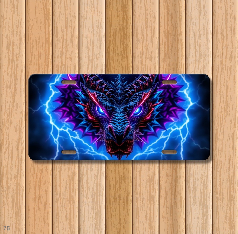 Dragon License Plate Elemental Dragon Artwork Add Custom Text Decor Plate