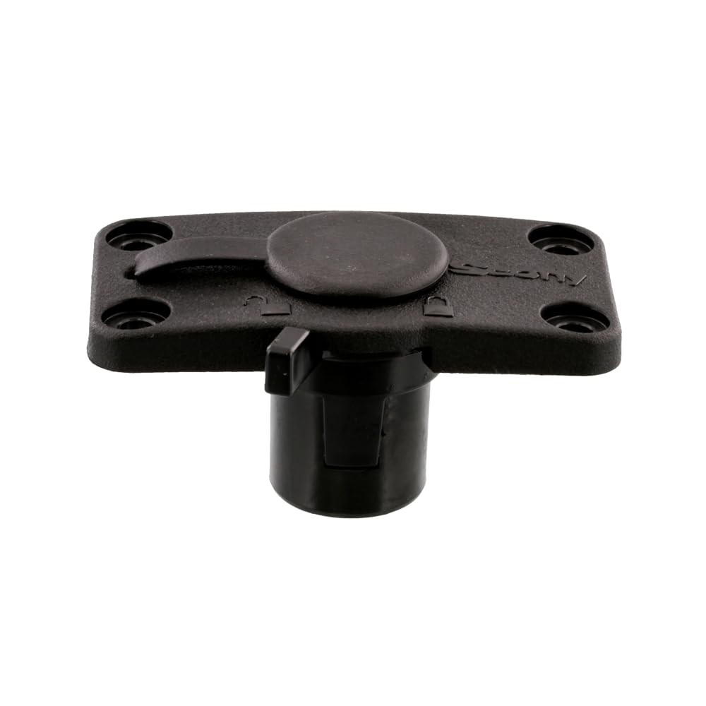 Scotty #244L-BK Locking Flush Deck Mount w/ Rain Cap (Black)
