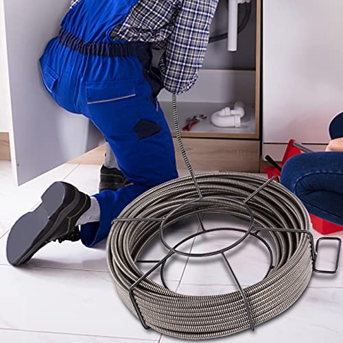 VEVOR Drain Cleaning Cable 75ft x 3/8 inch Solid Core Sewer Black