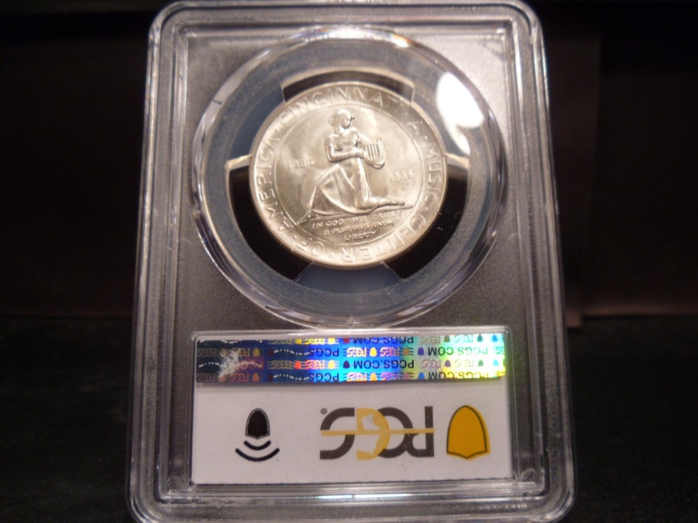 1935-D MS65 Cincinnati Silver Commemorative PCGS Certified Gem - Gold Shield