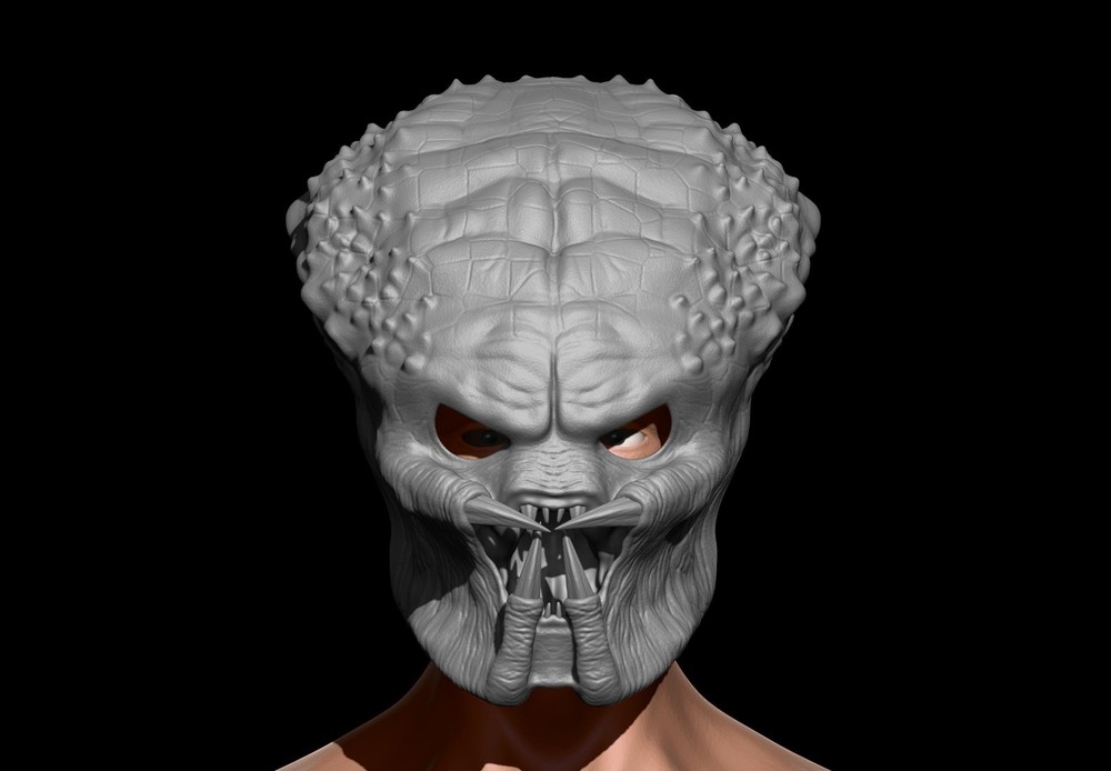Predator Mask Face Jungle Hunter 1987 scale 1:1 File STL - OBJ for 3D Printing