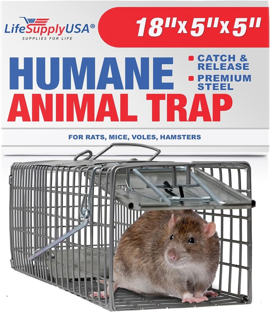 18" Humane Squirrel Trap Live Animal Trap Cage Squirrel Mice Rabbit Rat Traps