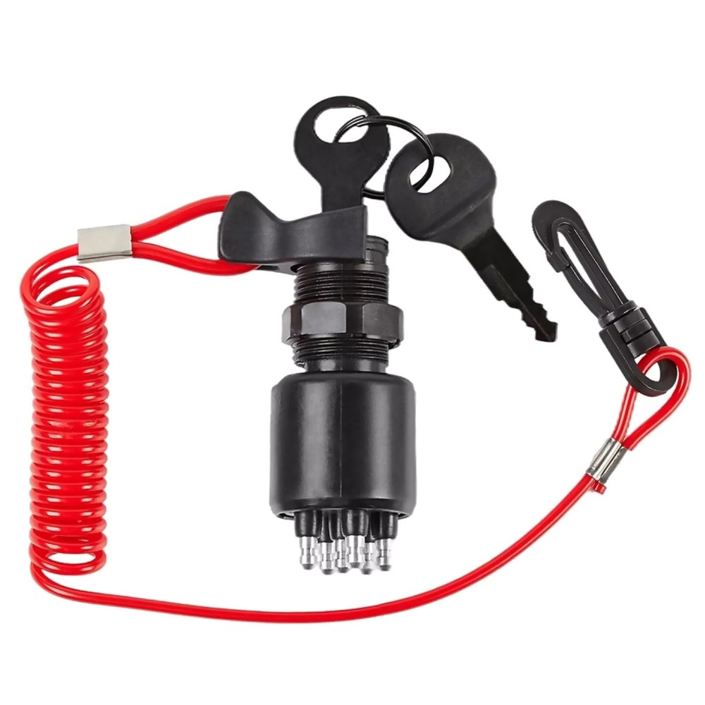 Ignition Switch With Safety Lanyard Keys Replace for 175974 for OMC Boat