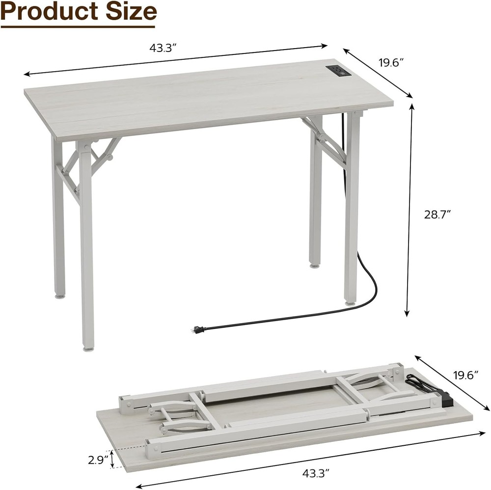 Small Computer Desk Folding Table 35.8" Foldable Office Desk No Assembly