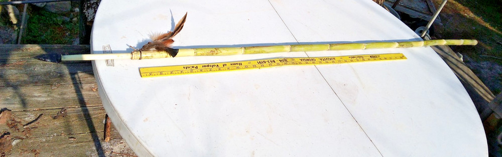 Apache Thrust Spear Made of Swamp Reed and Flint