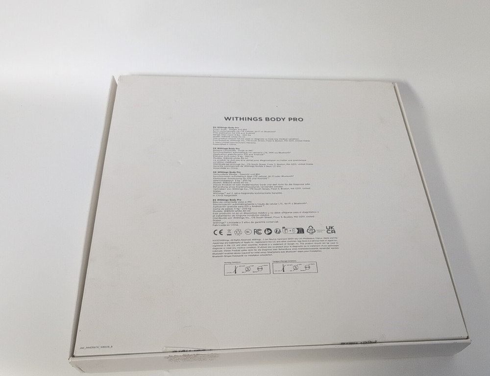 Withings Body Pro Bluetooth Wifi Smart Scale WBS09 White iOS Android