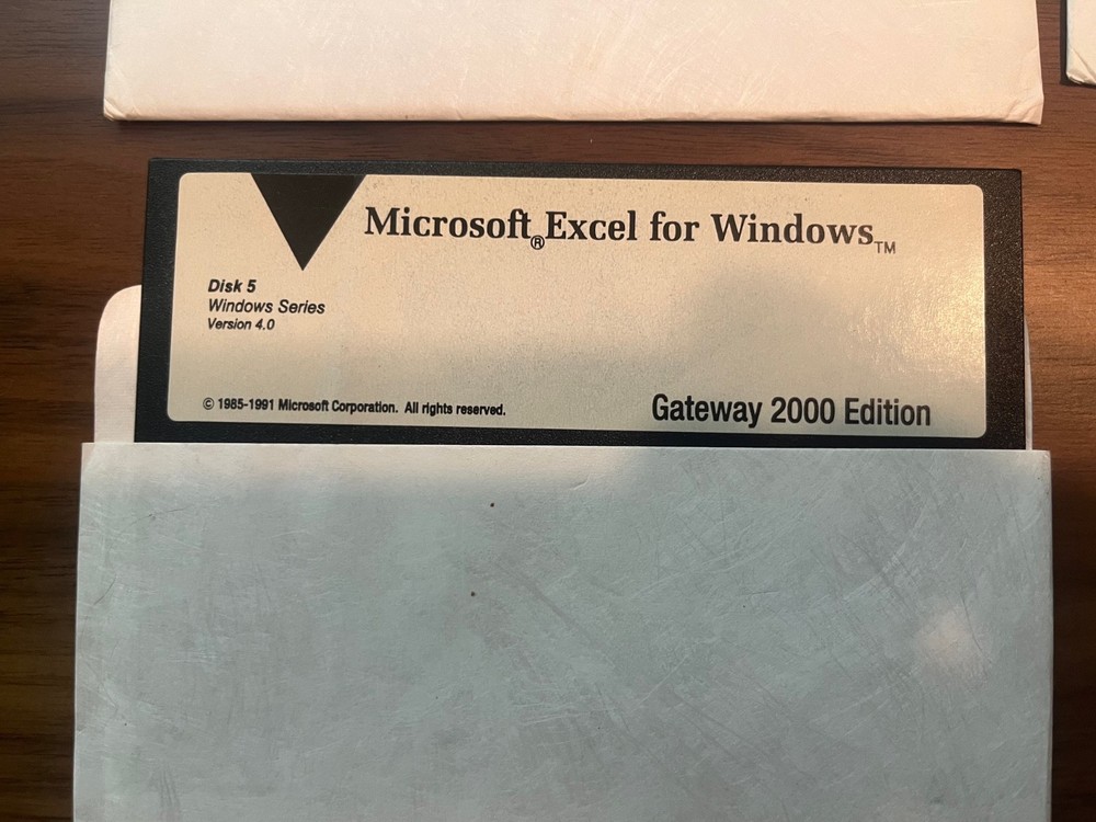 Microsoft Excel for Windows 4.0 5.25" Floppy Disk Lot (UNTESTED)