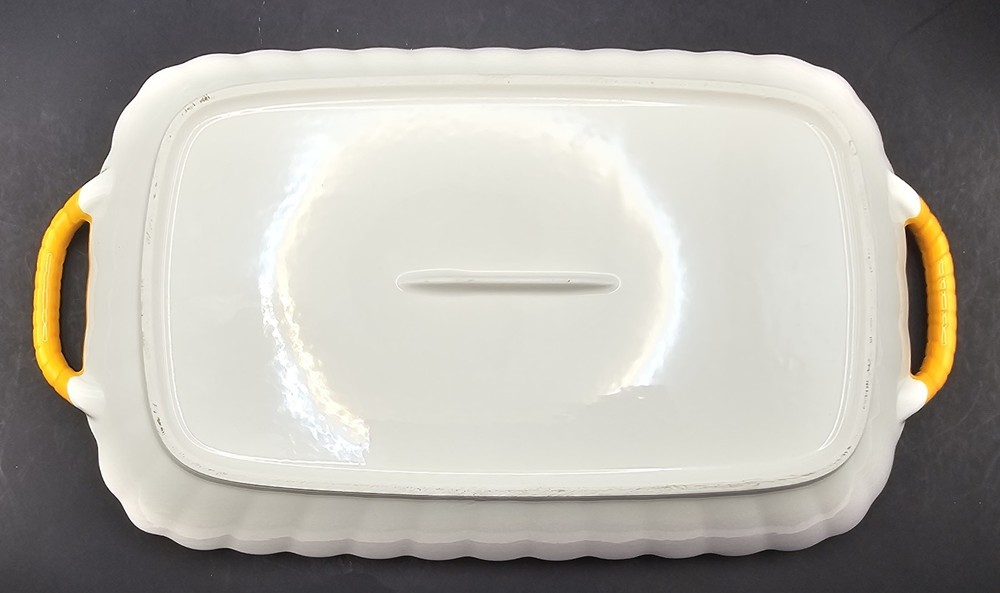 Beautiful Set of 3 Double Handle Rectangular Ceramic Serving Trays