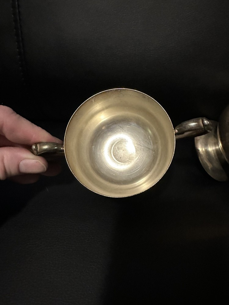 Vtg Benedict 62 EPNSBMM Silverplated Cream Pourer Cup & Sugar Set