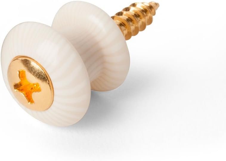 Waverly Guitar Strap Button, Ivoroid Button, Gold Screw