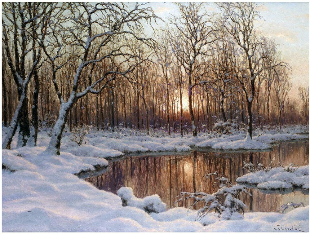 Winter Forest River Sunrise Tile Mural Kitchen Wall Backsplash Marble Ceramic