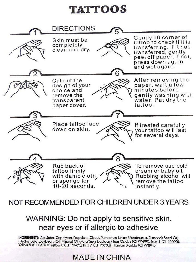 temporary tattoo Stick on Tattoos for Adults