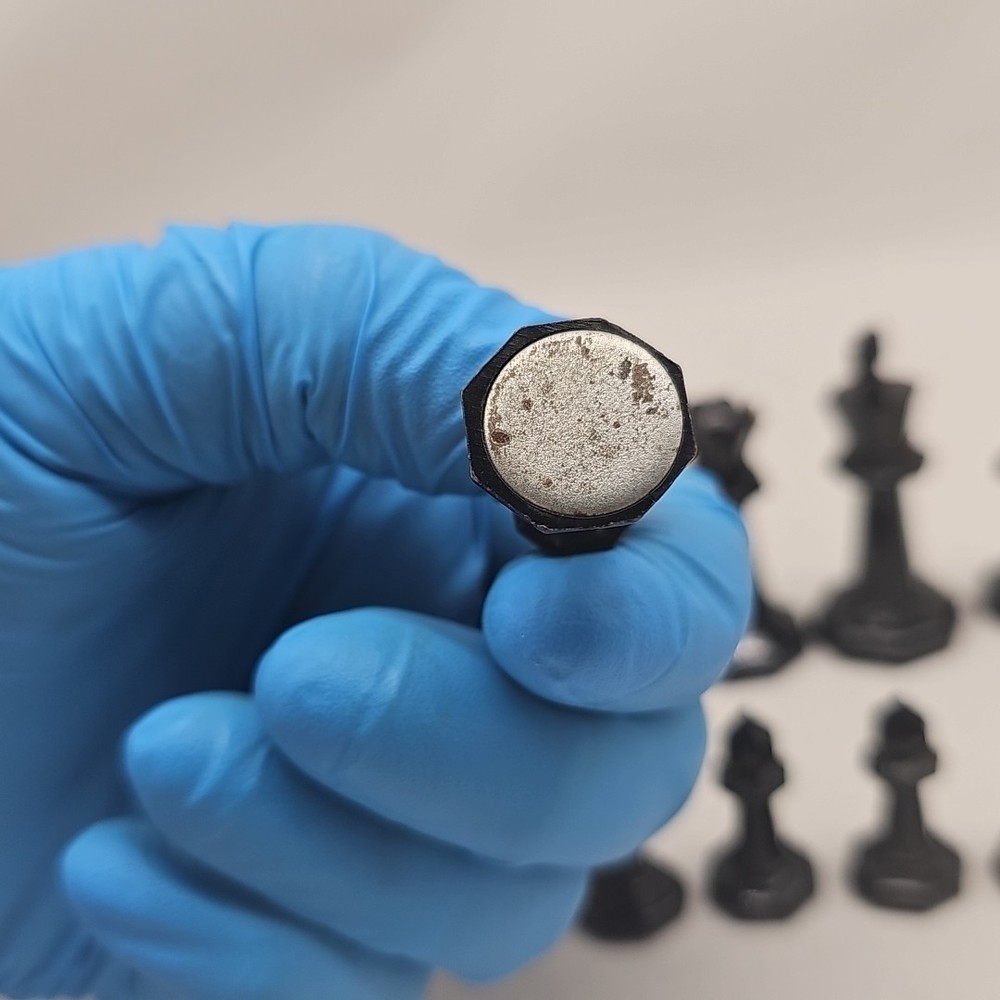 Replacement Drueke Chess Pieces: Black Octagonal Plastic Weighted, 16 Pieces