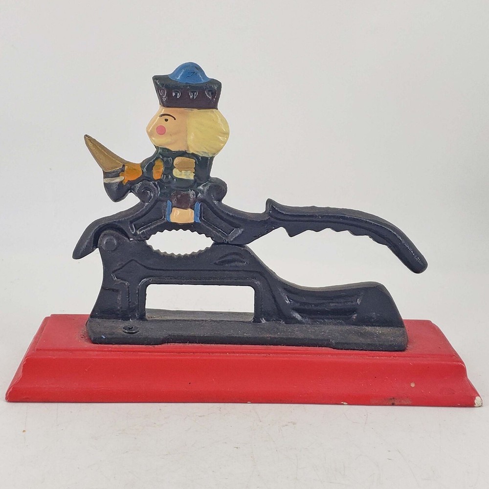 Vintage Cast Iron Hand Painted Toy Soldier NutCracker