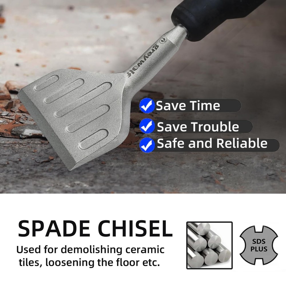 Greywolf SDS Plus Chisel Drill Bit, 3 Inch 20° Crank Angle Wide Bend Chisel