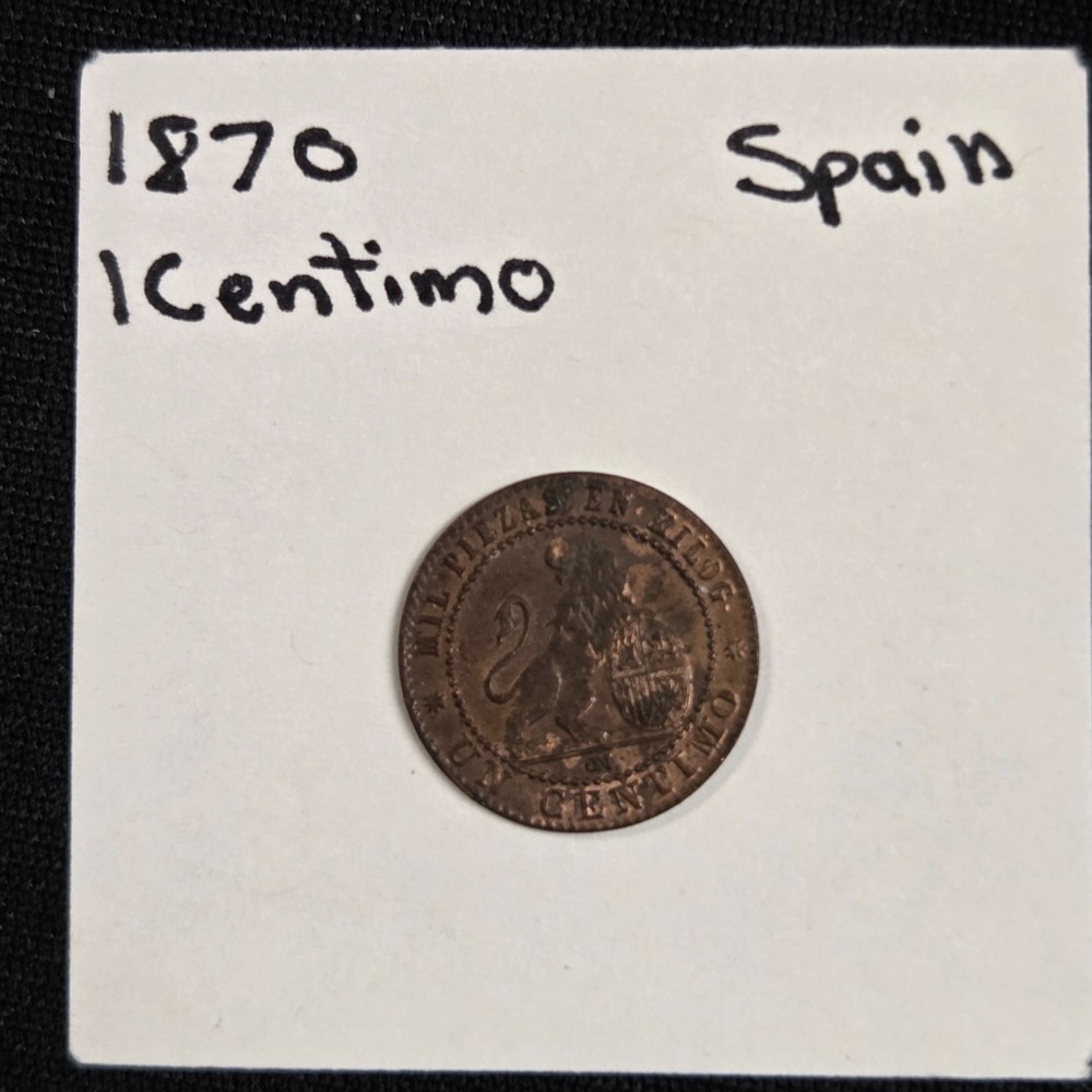 1870 Spain 1 Centimo #2