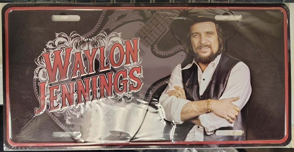 Waylon Jennings Tin License Plate NIP