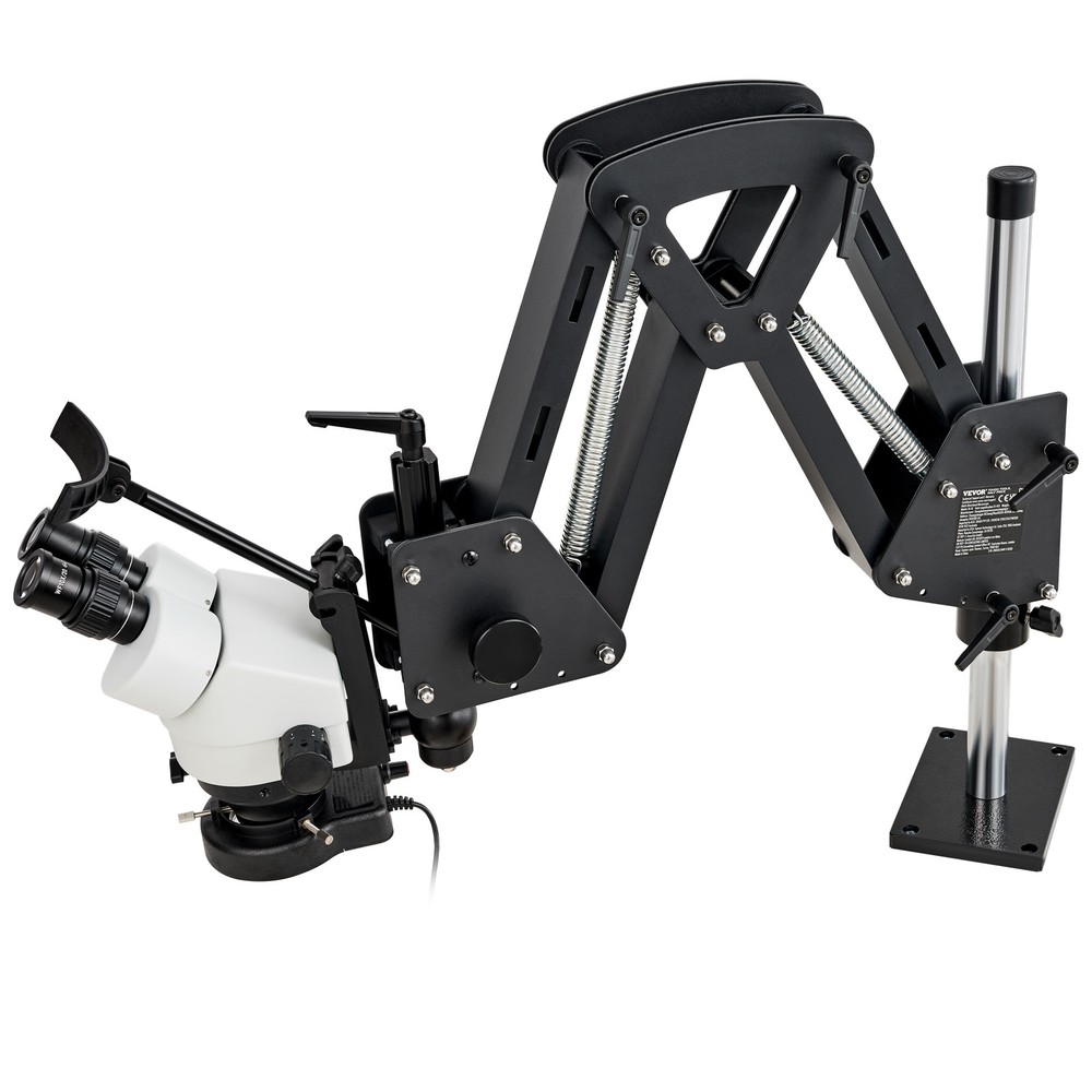 VEVOR Multi-Directional Microscope with Spring Bracket Ring Light 7X-45X Jewelry