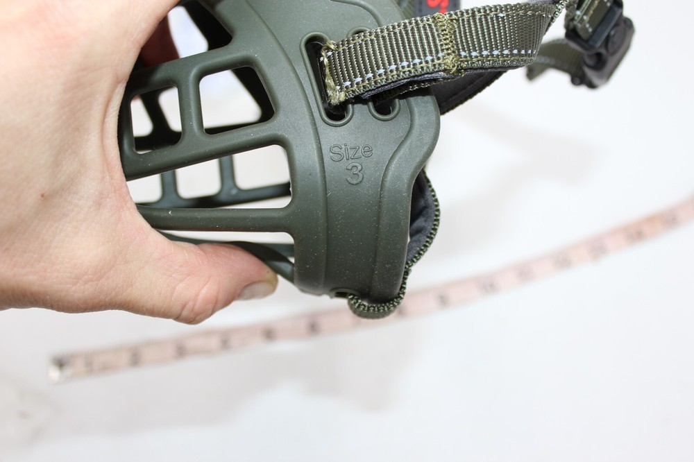 Dog Muzzle Soft Basket Silicone Muzzle Prevent Biting Size 3 Snout 9-10.5" Green