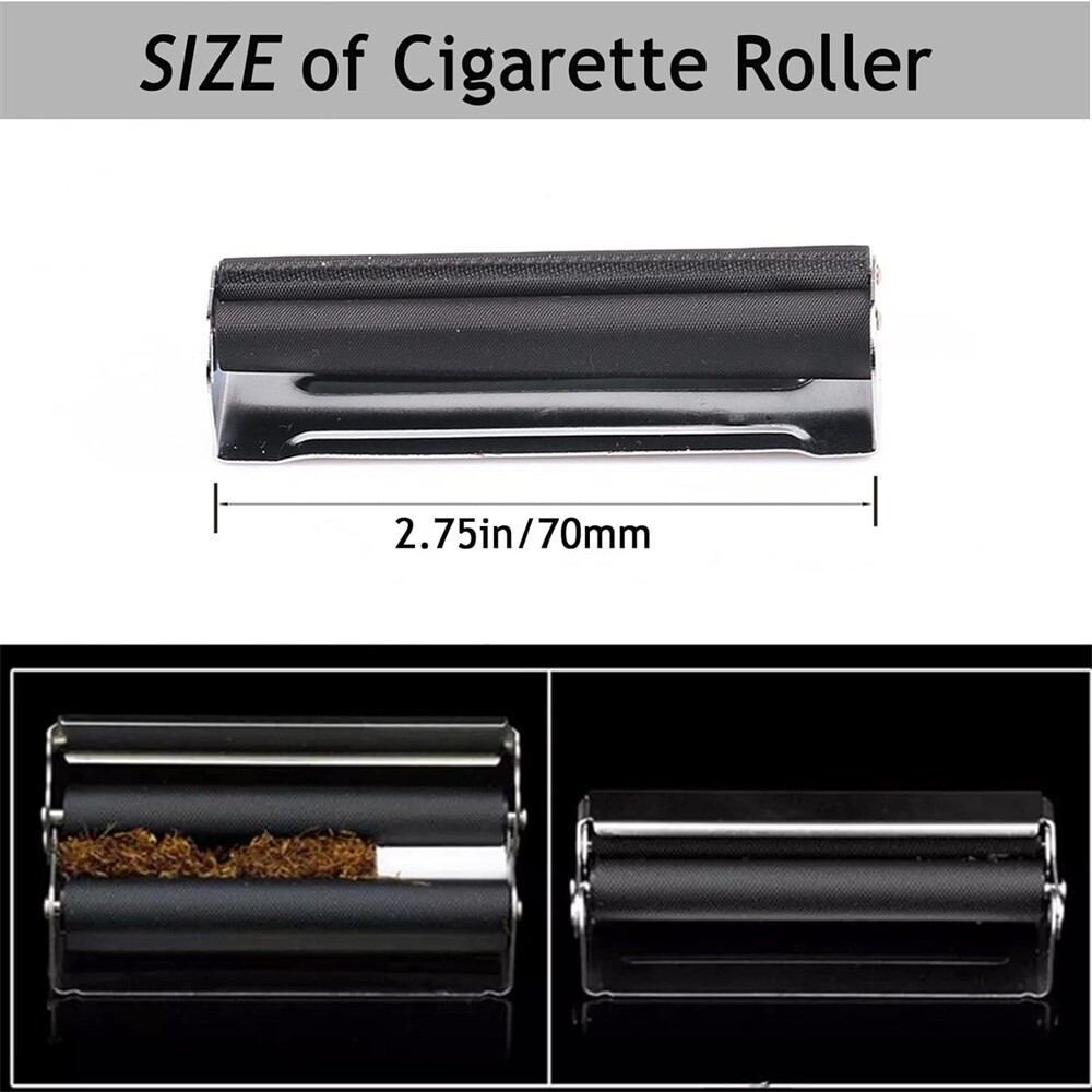 70mm Manual Cigarette Roller Metal Cigarette Rolling Machine with Lid Durable