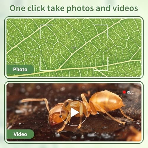 1200X Handheld Portable Microscope for Kids Digital Scope 2.0" Screen White