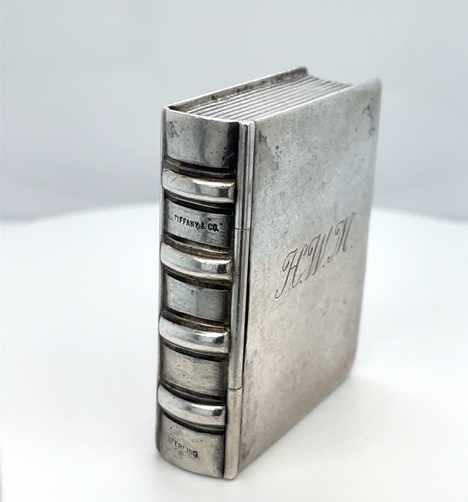 Tiffany & Co. Hinged Book Sterling Silver Pill Box