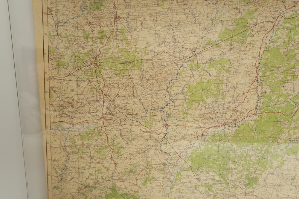 1940's German Captured Map Army Office Service Library West Kursk Double Sided