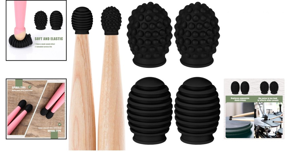 Durable Silicone Drumstick Silent Tips - Perfect for Discreet Practice Anywhere!