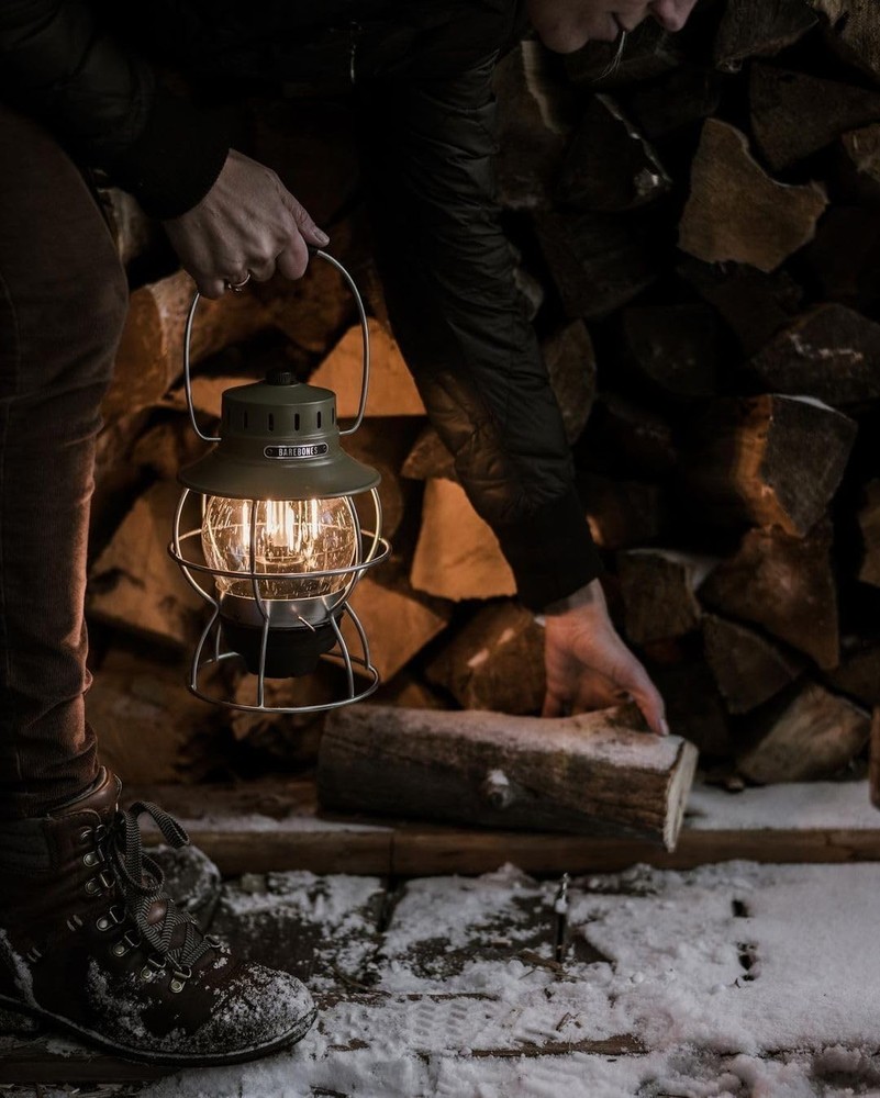 Vintage LED Camping Lantern - Olive Drab