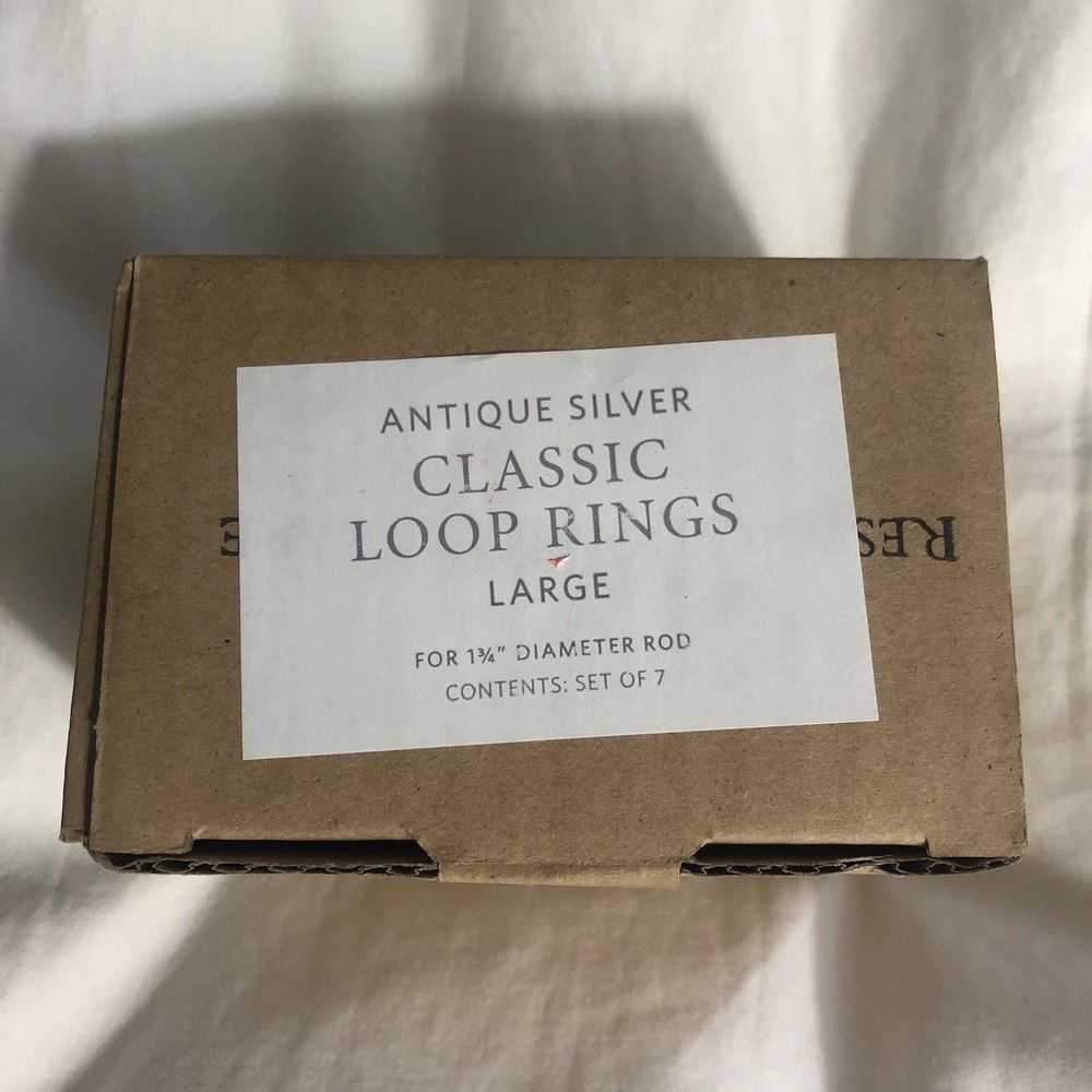 Restoration Hardware Classic Drapery Loop Rings Large ANTIQUE SILVER 7 new