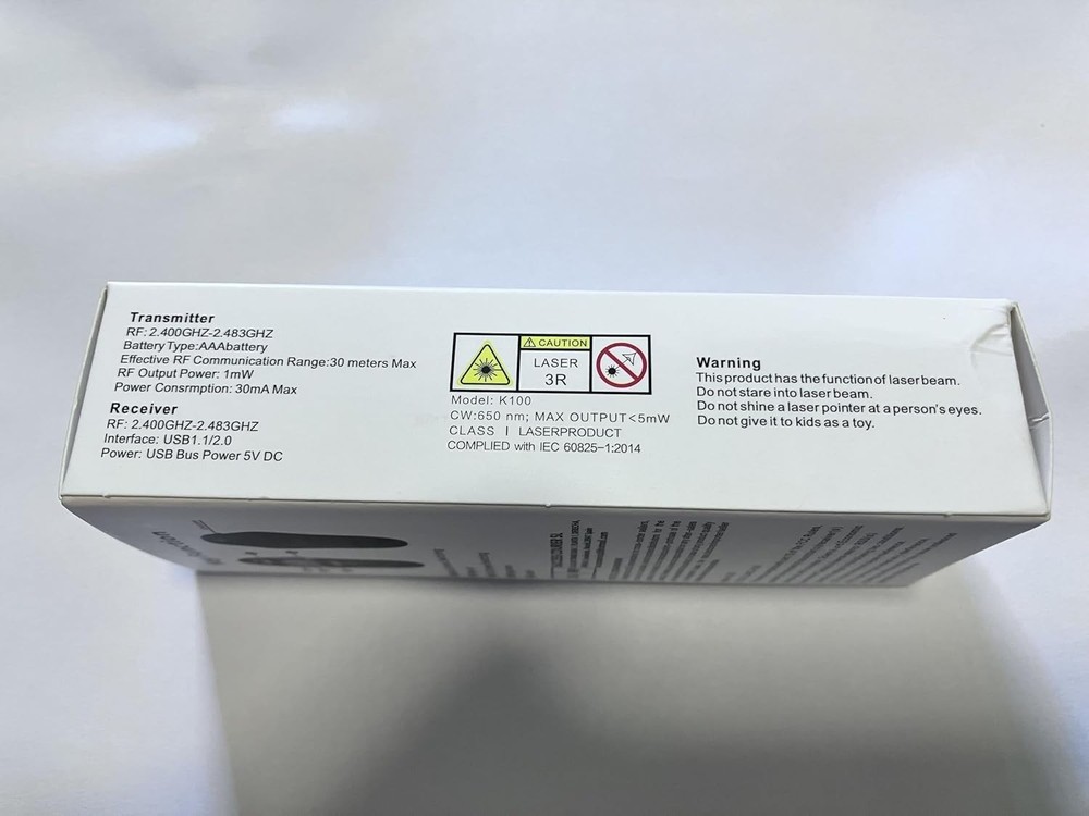 Ergonomic Wireless Presentation Clicker with USB Type C & USB-A Connectivity