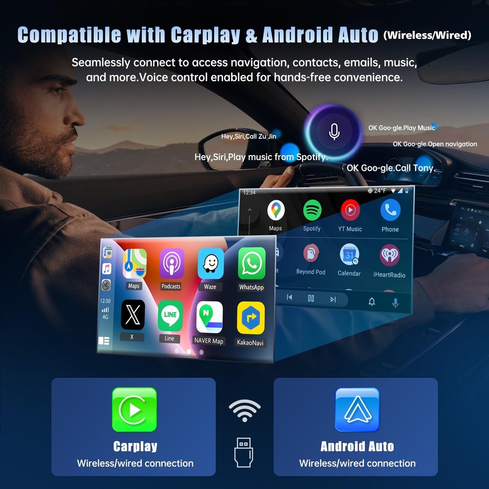 Android 13 Stereo for Sienna 11-14 9" Touch Wireless Carplay Android Auto Backup